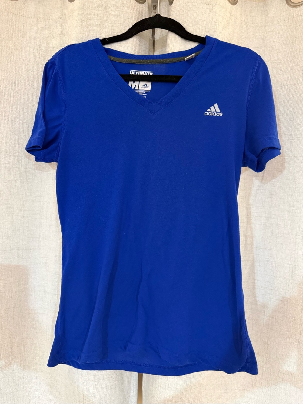 adidas Women's Royal Blue V-Neck Short Sleeve Tee